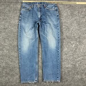 Levi's 550 Jeans Mens Size 36x32 Blue Relaxed Fit Tapered Leg Distressed Hem